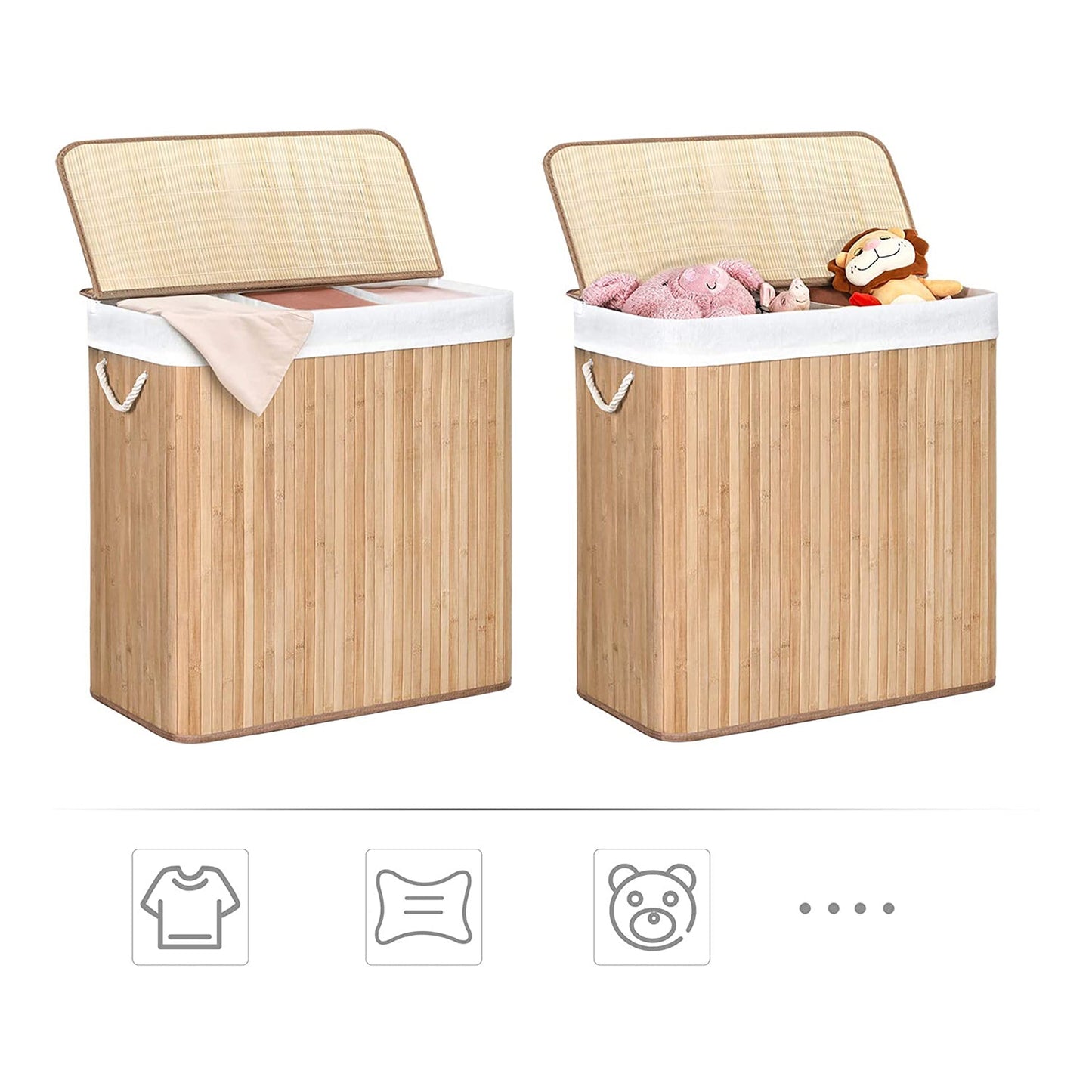 Songmics, cestino del bucato con coperchio, 1