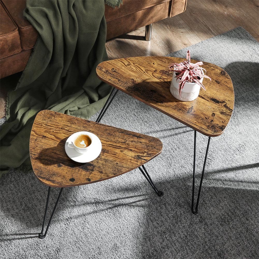 Set di 2 Tavolini, Tavolini ad Incasso, Tavolini, per Soggiorno, Sala da Pranzo