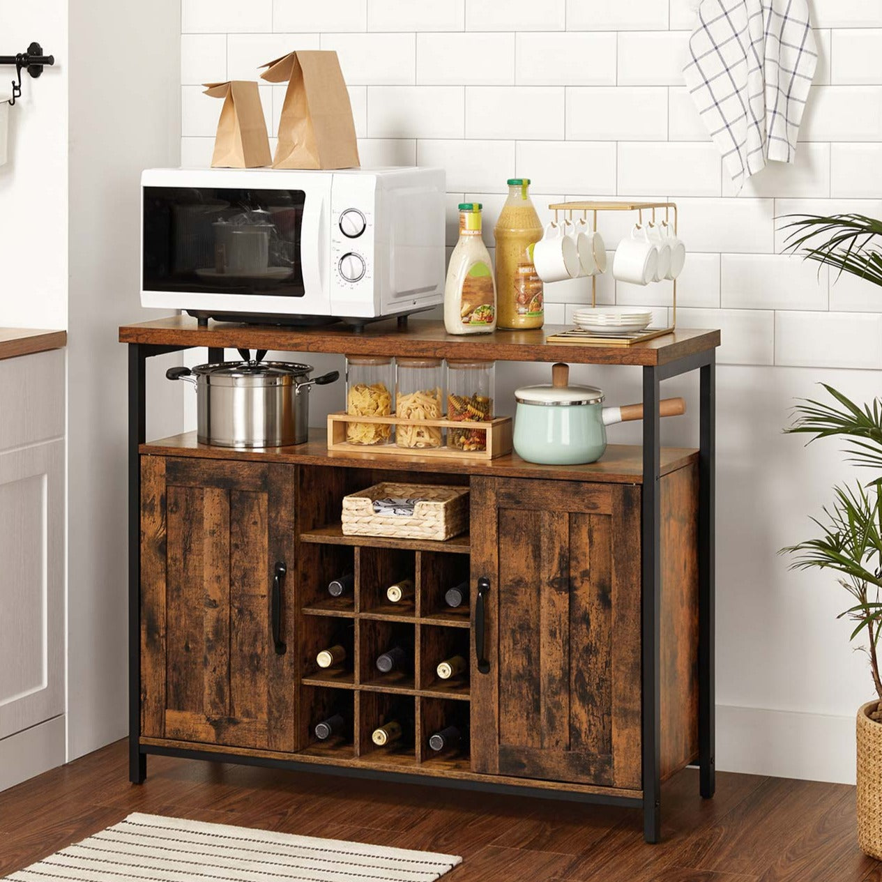 Armadietto Portaoggetti, 100 x 35 x 81,4 cm, Credenza - VASAGLE