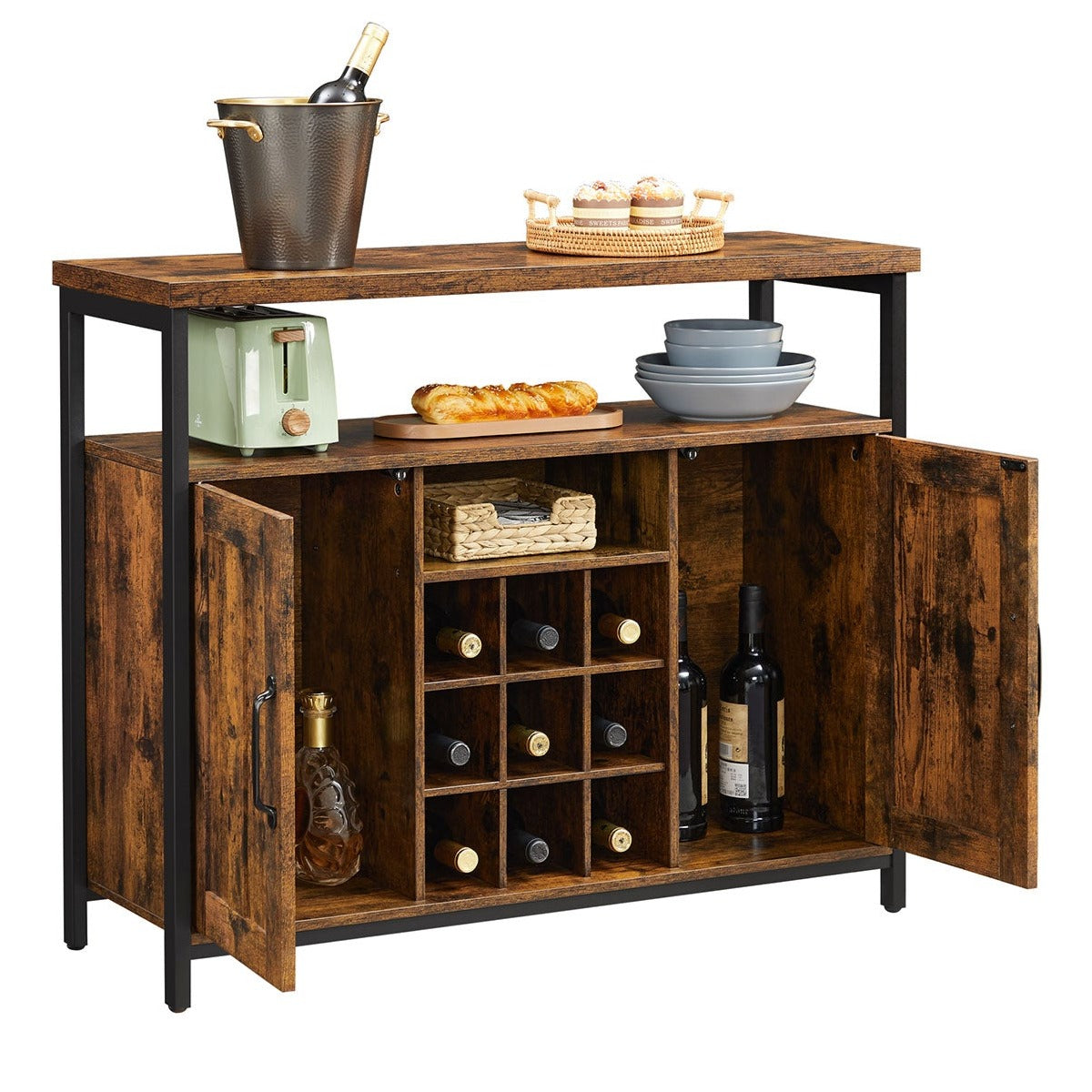 Vasagle, credenza in marrone vintage e nero