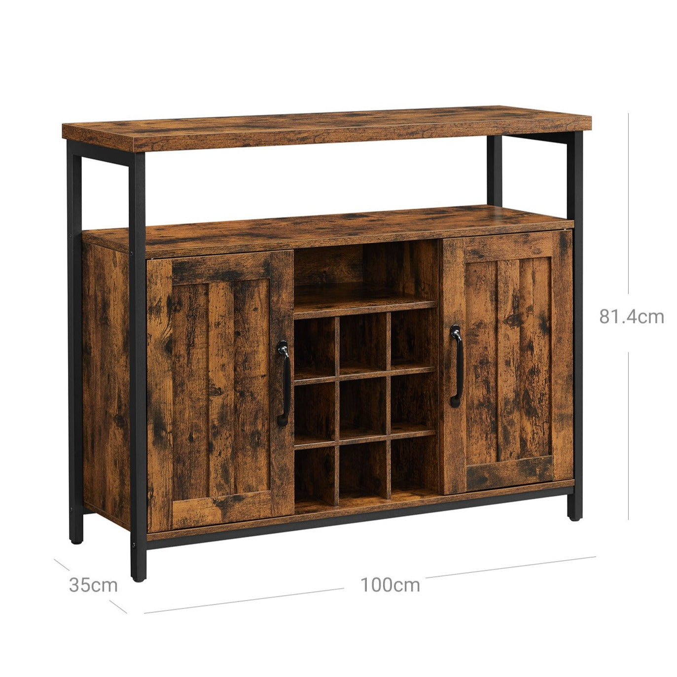 Credenza in marrone vintage e nero, Vasagle, 2