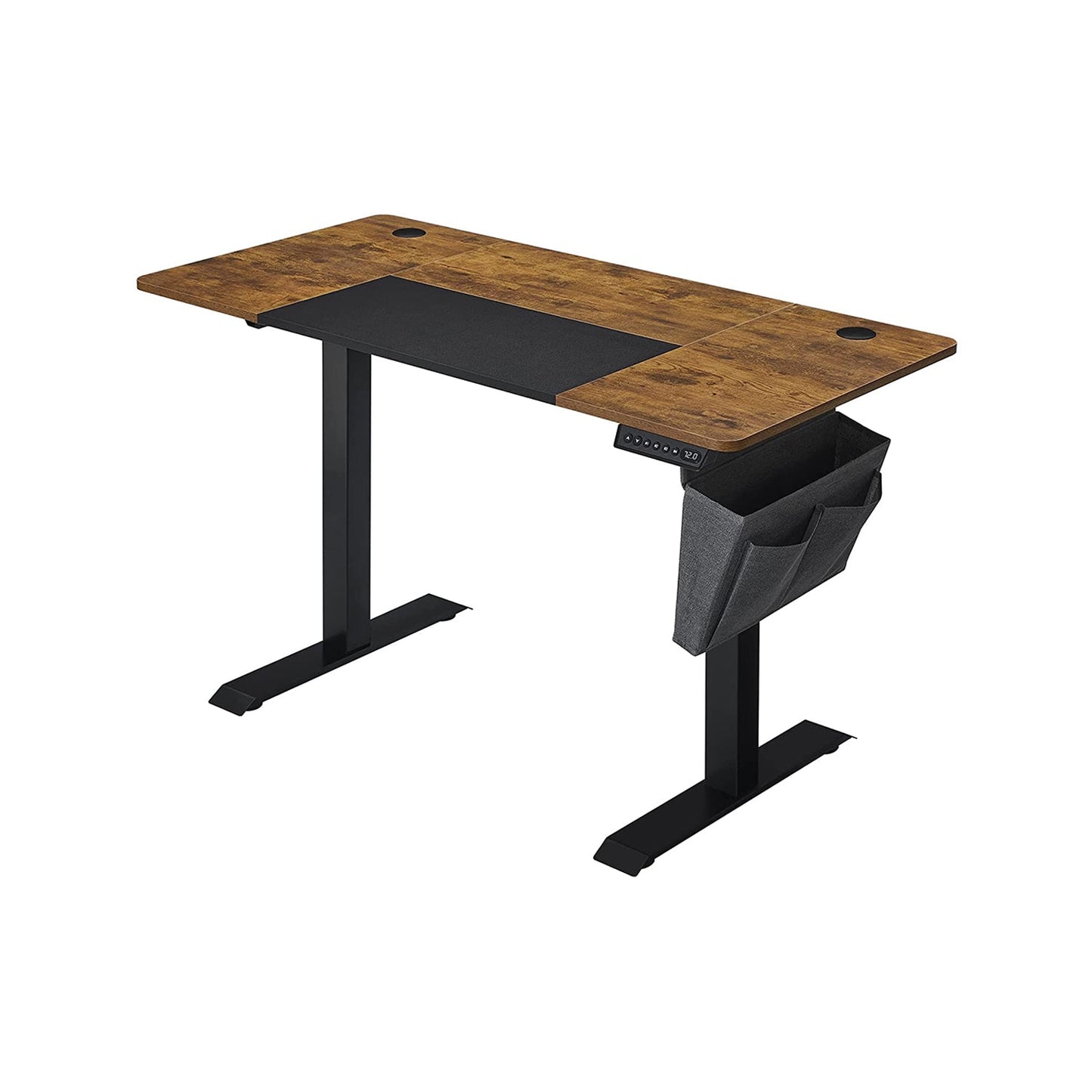 Scrivania porta PC, Regolabile in Altezza, con Tasca Portaoggetti, 140 x 60 x (72-120) cm