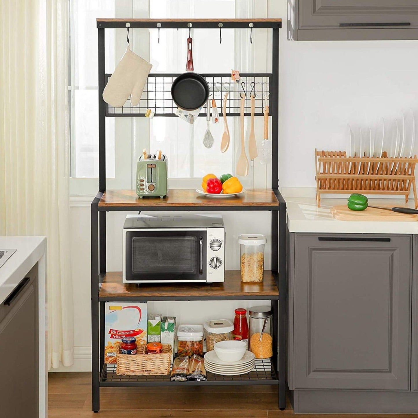 Scaffale da Cucina, Scaffale da Bar, Credenza Portaoggetti, VASAGLE