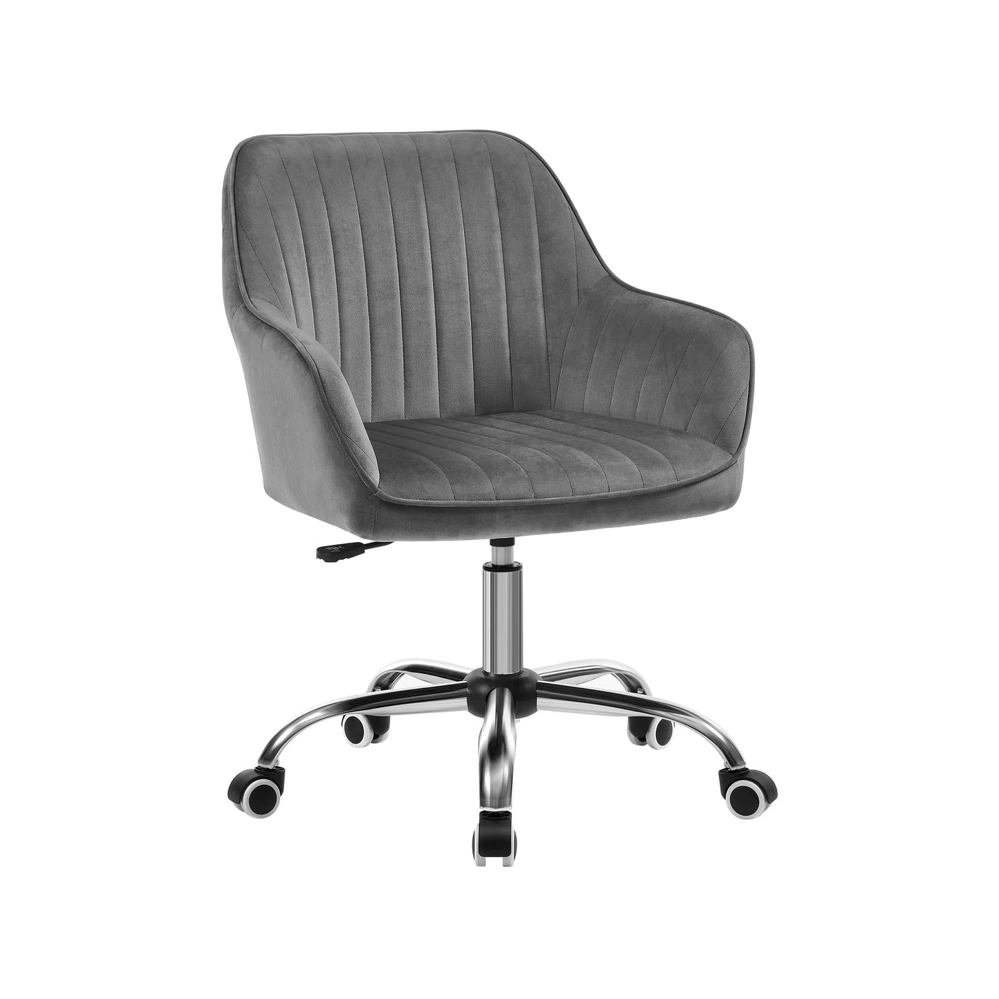 Sedia da Ufficio con Superficie in Tessuto di Velluto, Poltrona Girevole, SONGMICS
