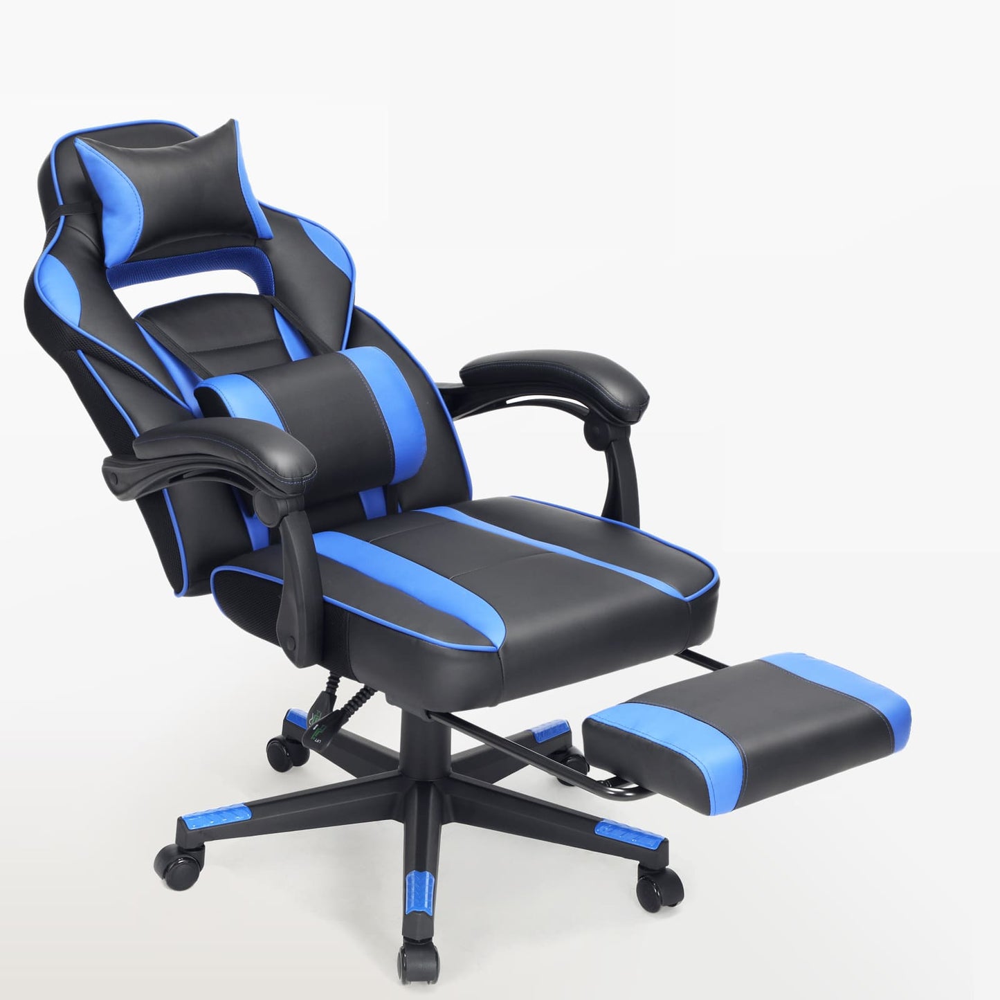Sedia da Gaming, Sedia da Ufficio, con Poggiatesta, Cuscino Lombare, Altezza Regolabile, Carico Fino a 150 kg, Songmics, 3