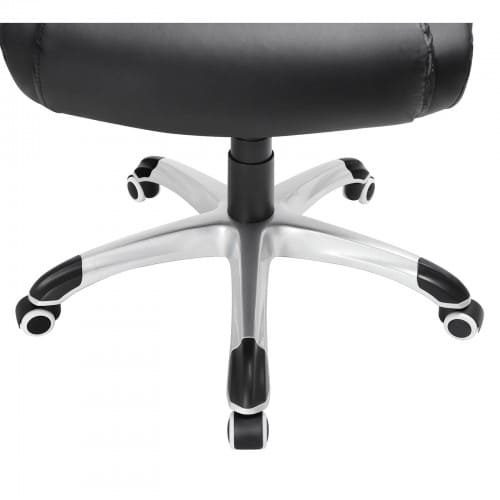 Sedia da ufficio, ergonomica, con braccioli, facilmente spostabile su ruote, regolabile in altezza, seduta morbida, SONGMICS