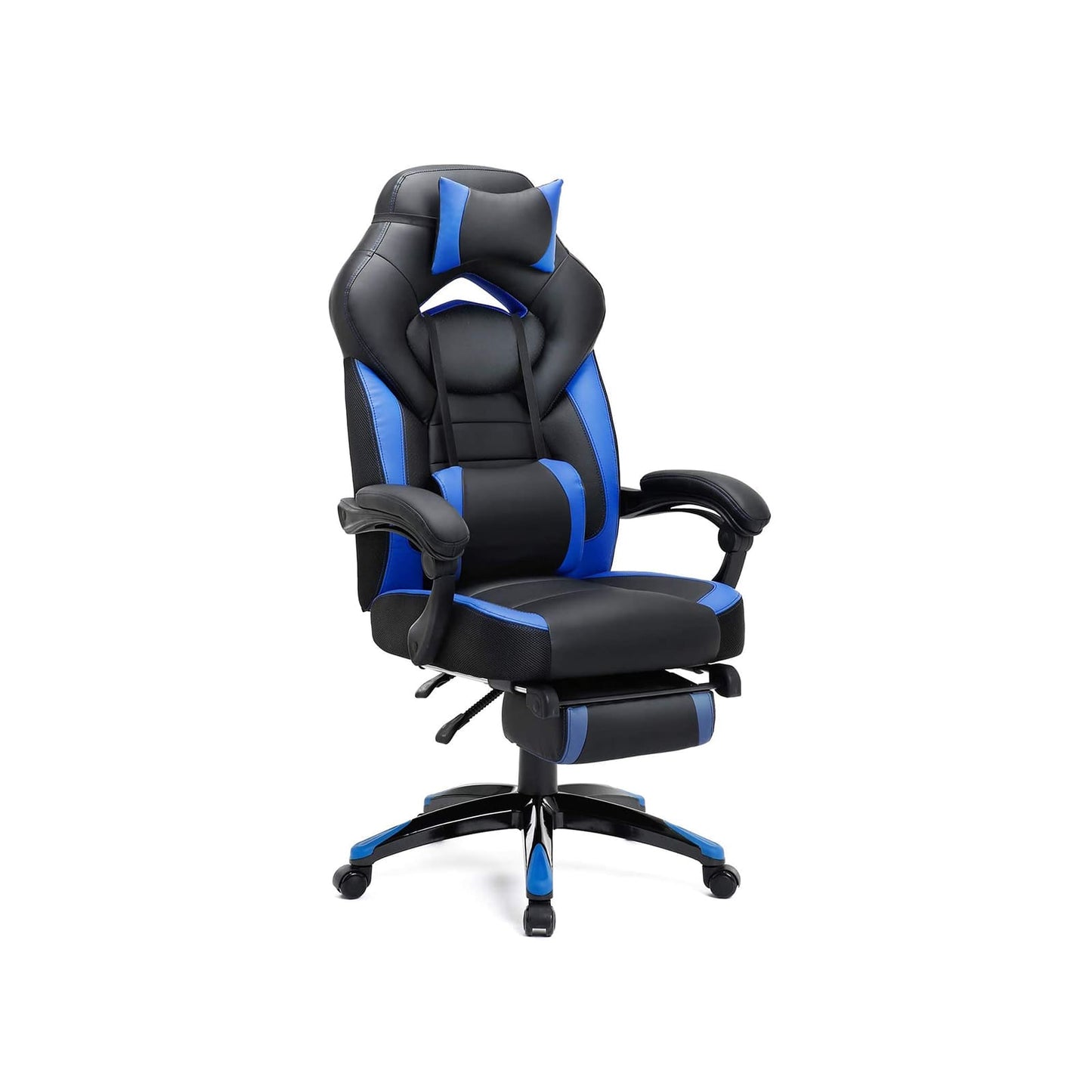 Sedia da gioco, sedia da ufficio con poggiapiedi, sedia da scrivania, poggiatesta regolabile, SONGMICS