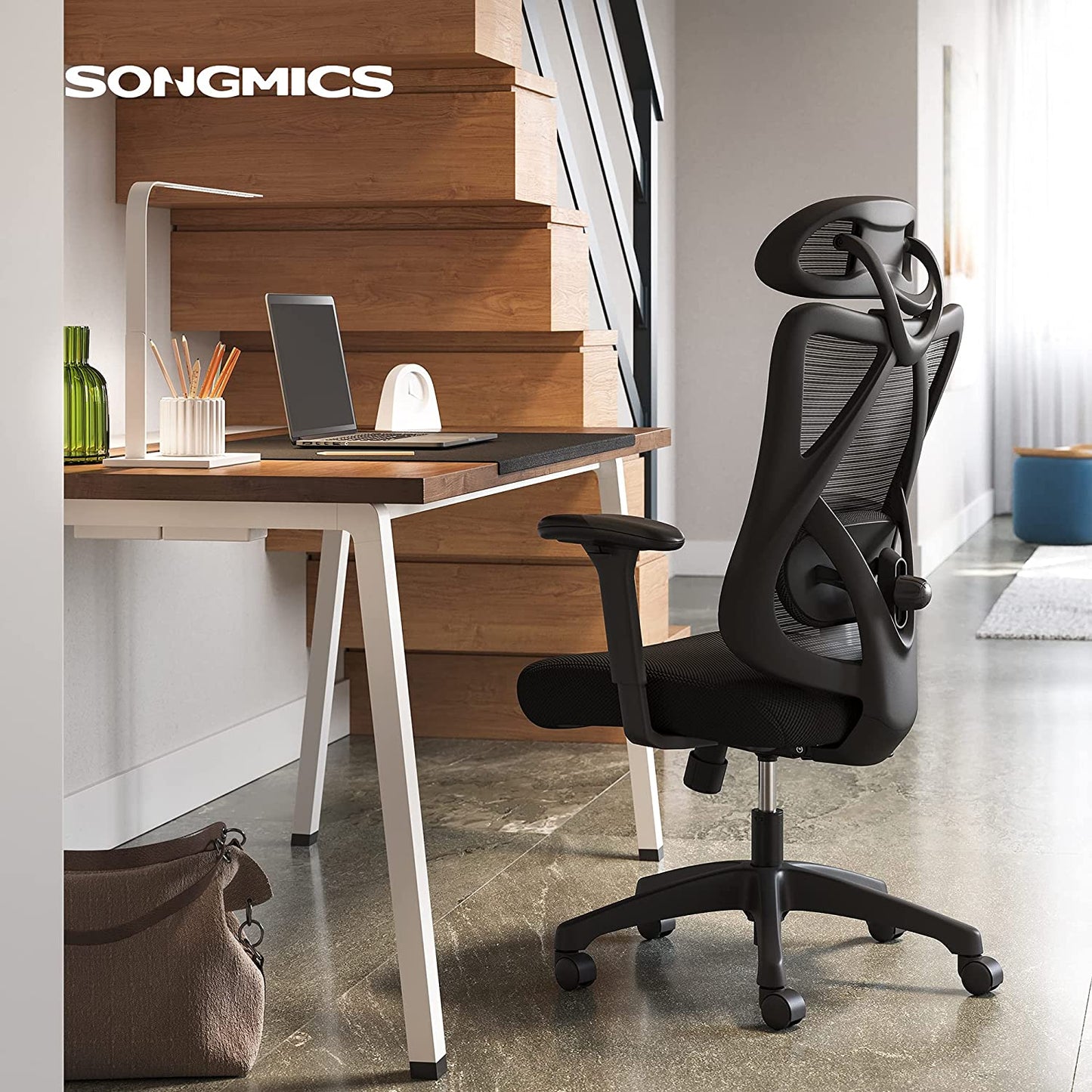 Sedia da scrivania, Poltrona ergonomica, Altezza seduta, braccioli e poggiatesta regolabili