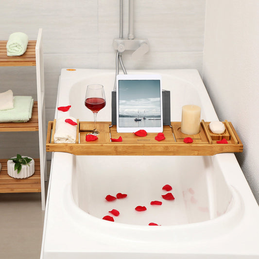 Vassoio Estendibile in bambù per Vasca da Bagno