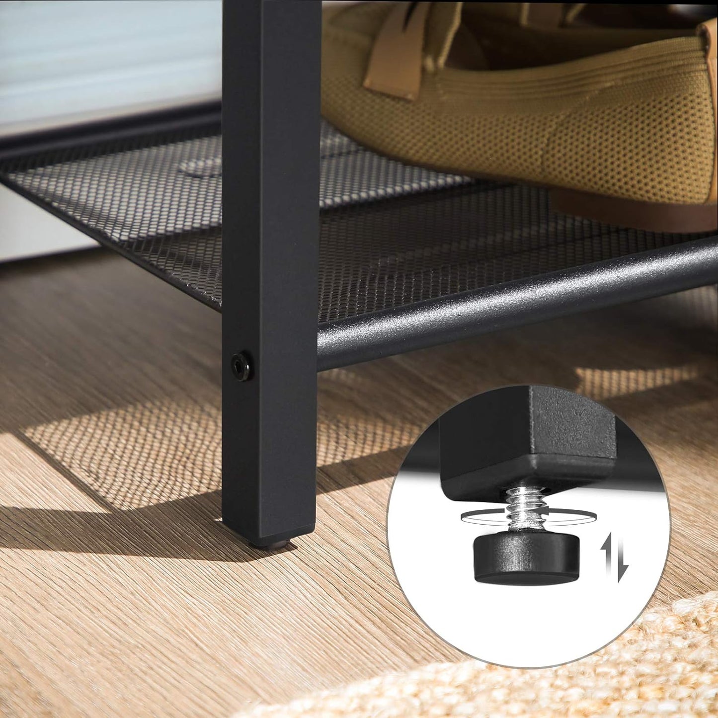 VASAGLE - Panca Scarpiera, Panchina Imbottita con Ripiano Portaoggetti, Panca Imbottita, Pouf, Telaio in Acciaio, 7