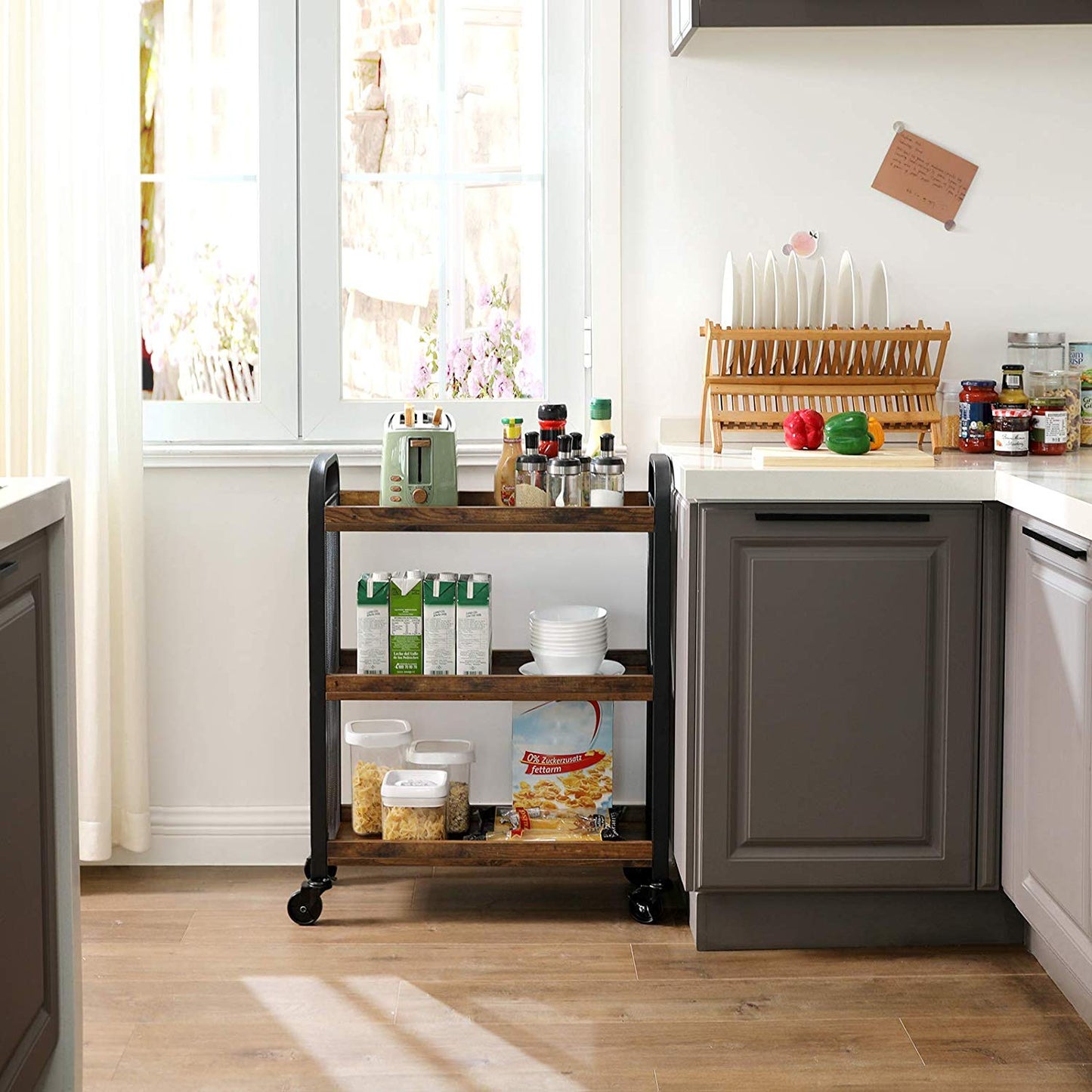 Scaffale da Cucina con Struttura in Ferro, VASAGLE