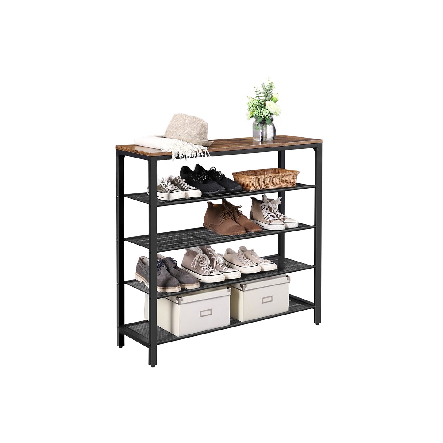 Scarpiera, Scaffale, Portascarpe, con 4 Ripiani