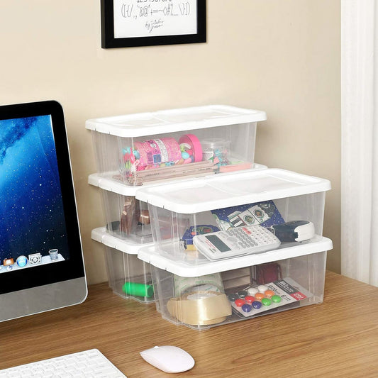 Songmics, 12 scatole portaoggetti impilabili