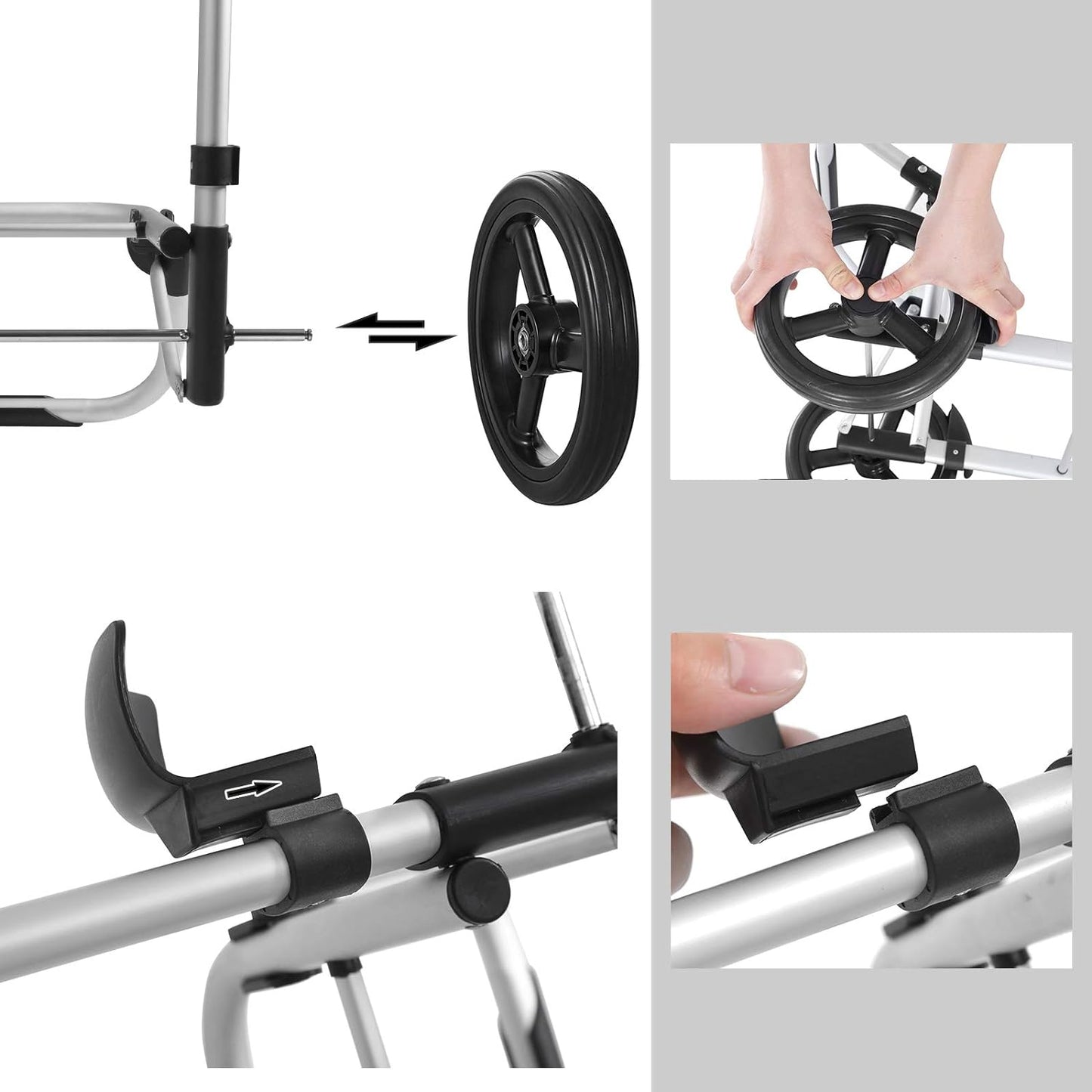 Carrello della spesa, carrello porta spesa, trolley spesa, carrello spesa pieghevole, capacità di 35 L, rotelle, Songmics, 6