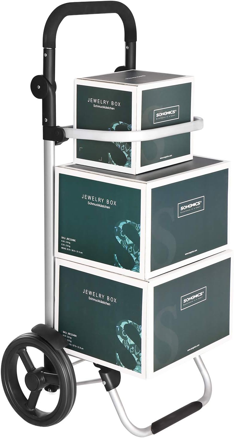 Carrello della spesa, carrello porta spesa, trolley spesa, carrello spesa pieghevole, capacità di 35 L, rotelle, Songmics, 7