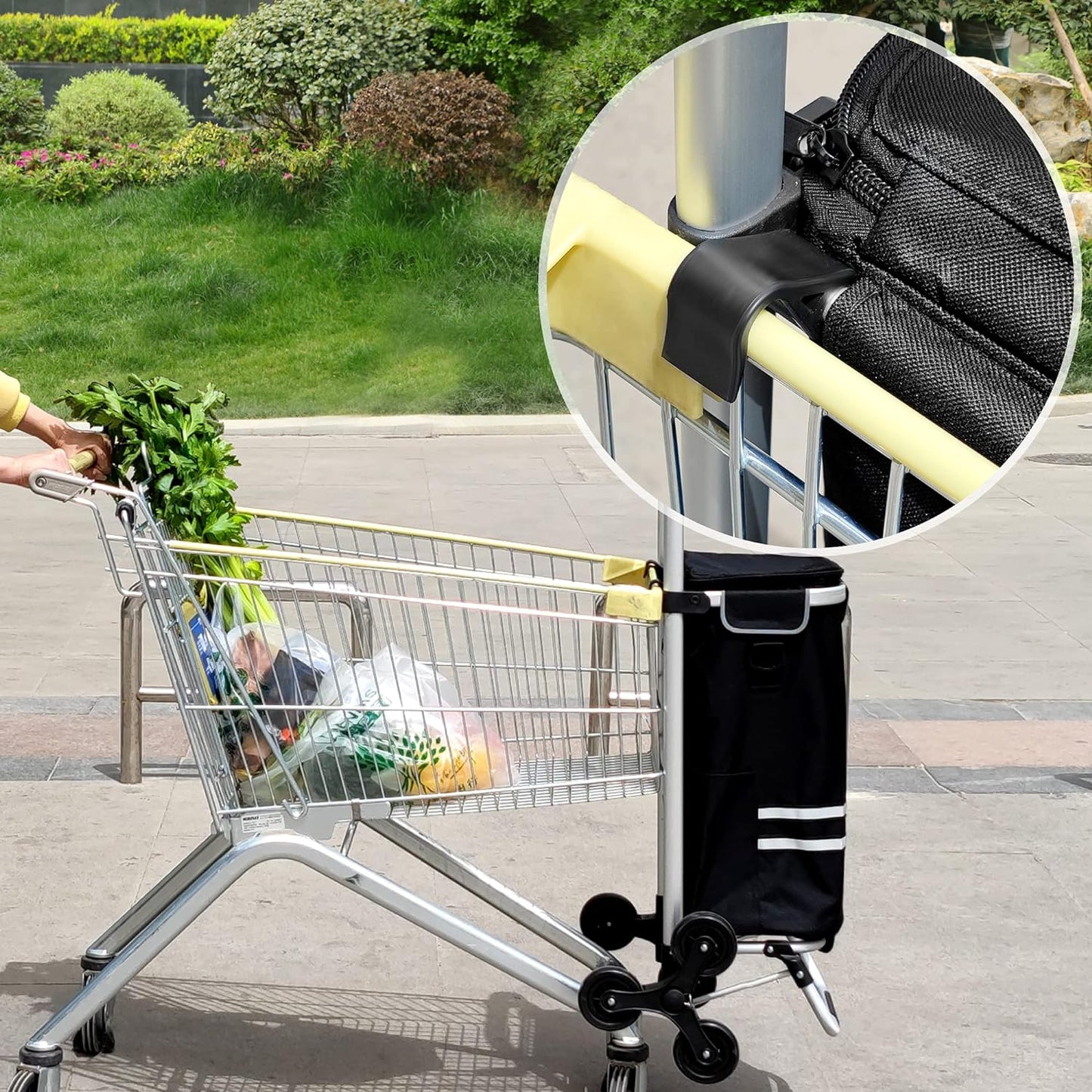 Carrello della spesa, carrello spesa, saliscale, trolley spesa, carrello spesa pieghevole, borsa spesa con ruote, Songmics, 2