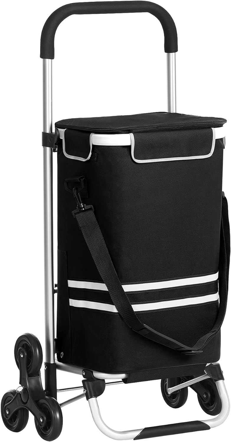 Carrello della spesa, carrello spesa, saliscale, trolley spesa, carrello spesa pieghevole, borsa spesa con ruote, Songmics, 7
