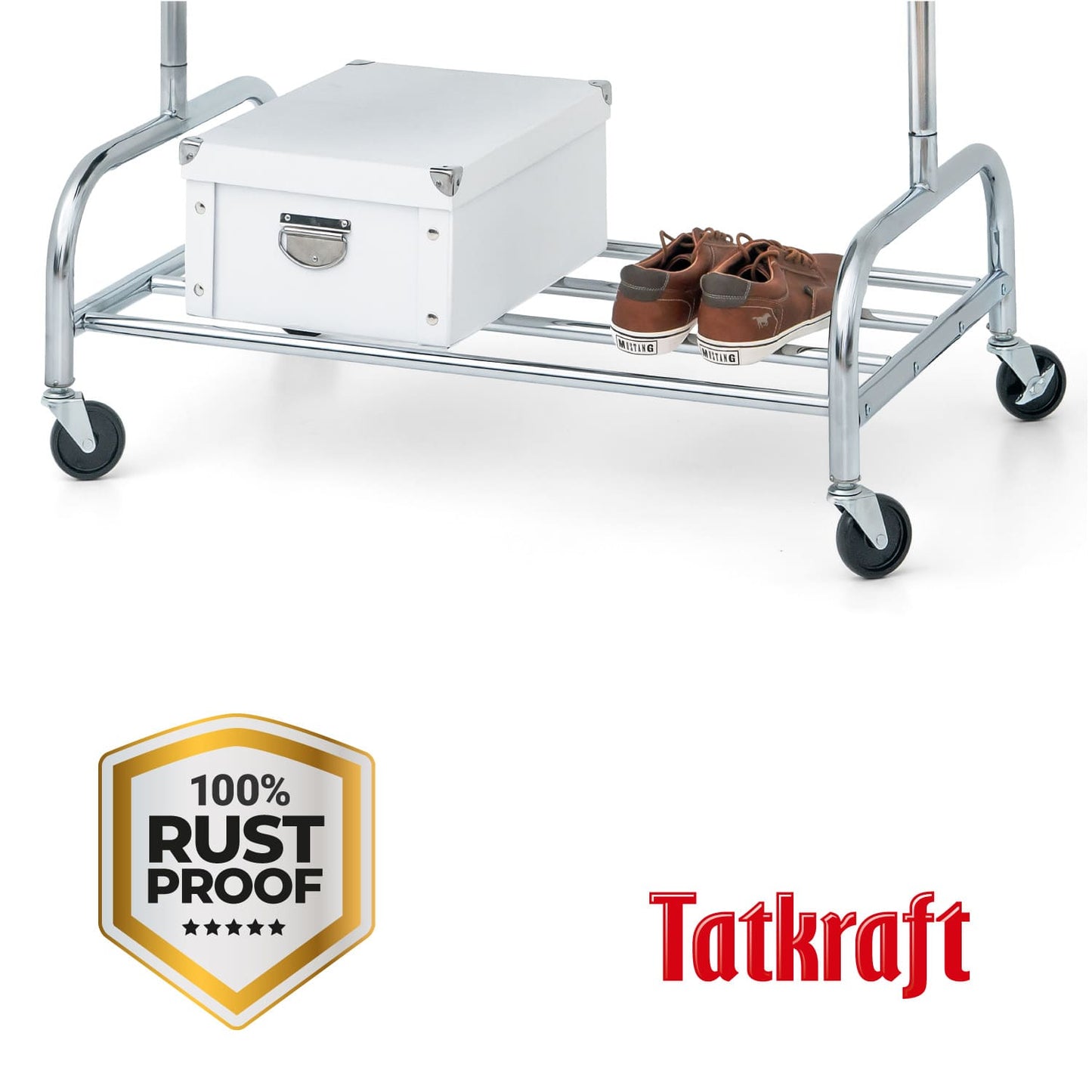 Stand Appendiabiti, per Carichi Pesanti, Appendiabiti con Ruote, Appendiabiti con Scarpiera, Tatkraft Tiger, 3