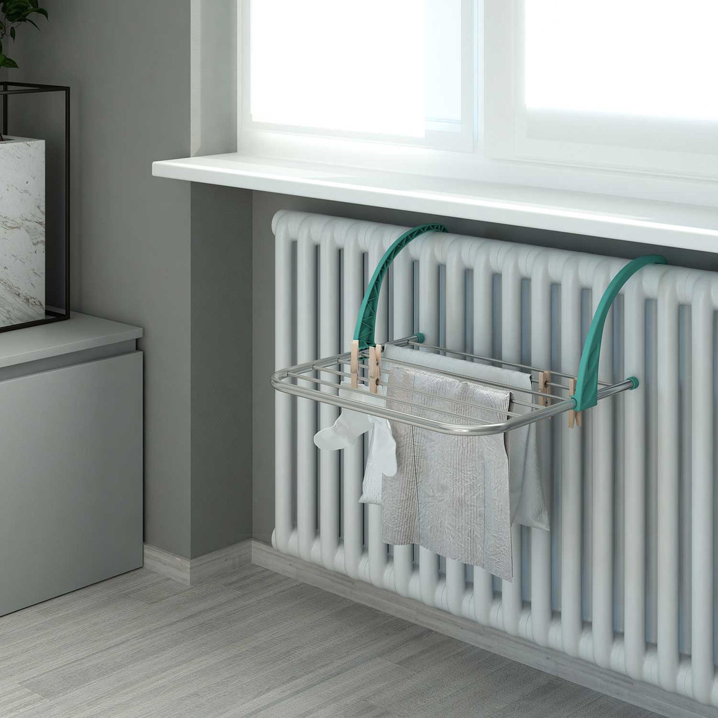Colombo Gocciolo 5 - stendibiancheria da radiatore o balcone, 5 m, stendibiancheria, alluminio