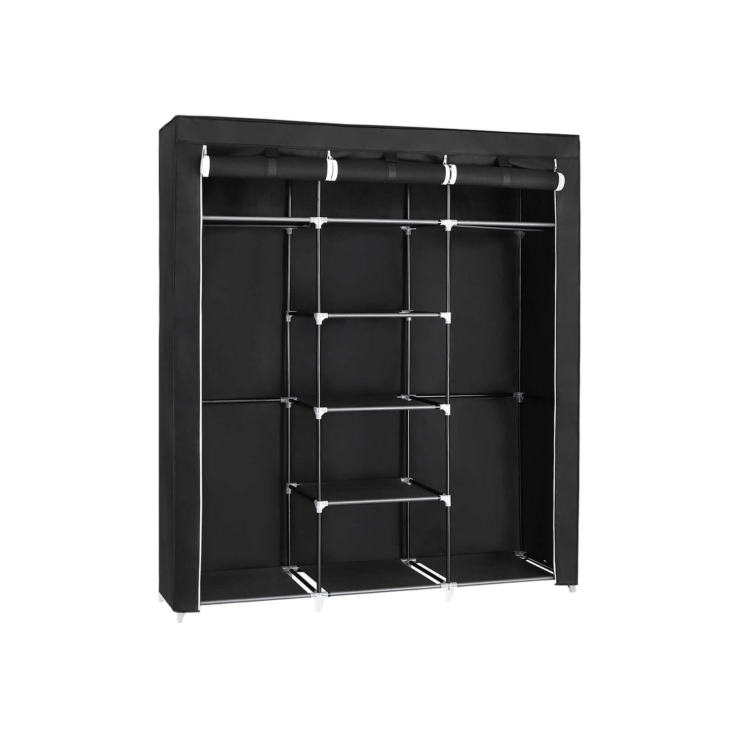 SONGMICS - Armadio Cabina Guardaroba Appendiabiti in Acciaio Tessuto 175 x 150 x 45cm Nero