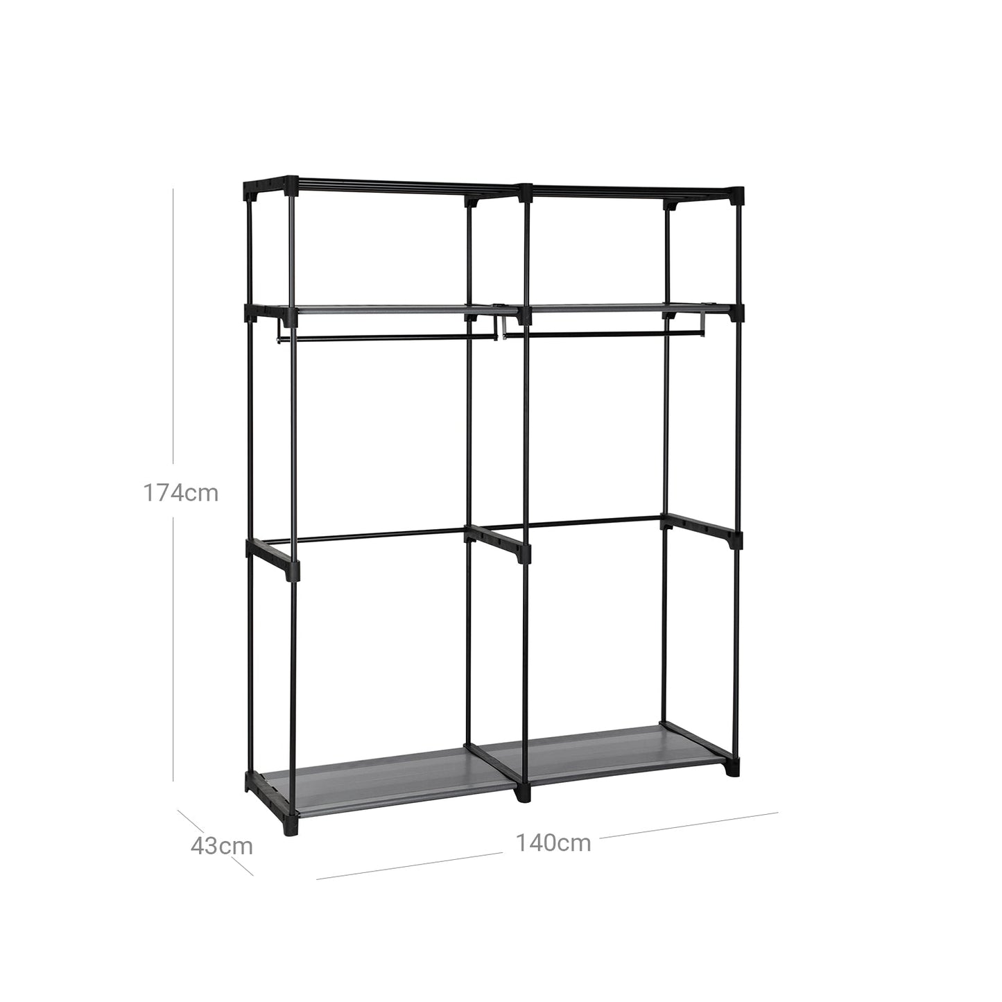 Songmics, armadio in tessuto con barre, 2
