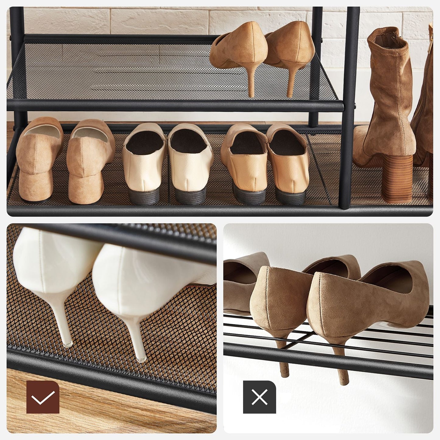 Stand cloakroom con una panchina, appendiabiti da ingresso, Vasagle, 3
