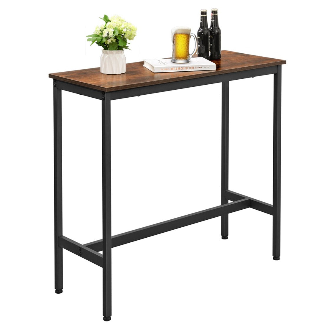 Tavolo da Bar Rettangolare Stretto, 100 x 40 x 90 cm, Tavolo da Cucina