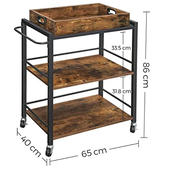 Vasagle, carrello da cucina con vassoio rimovibile, 2