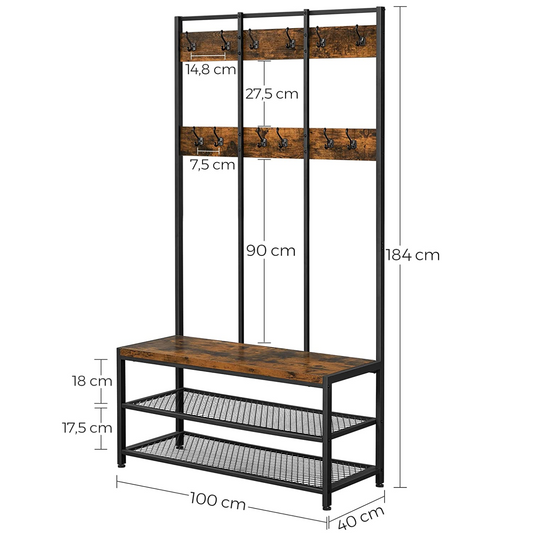 Vasagle, appendiabiti grande con ripiani