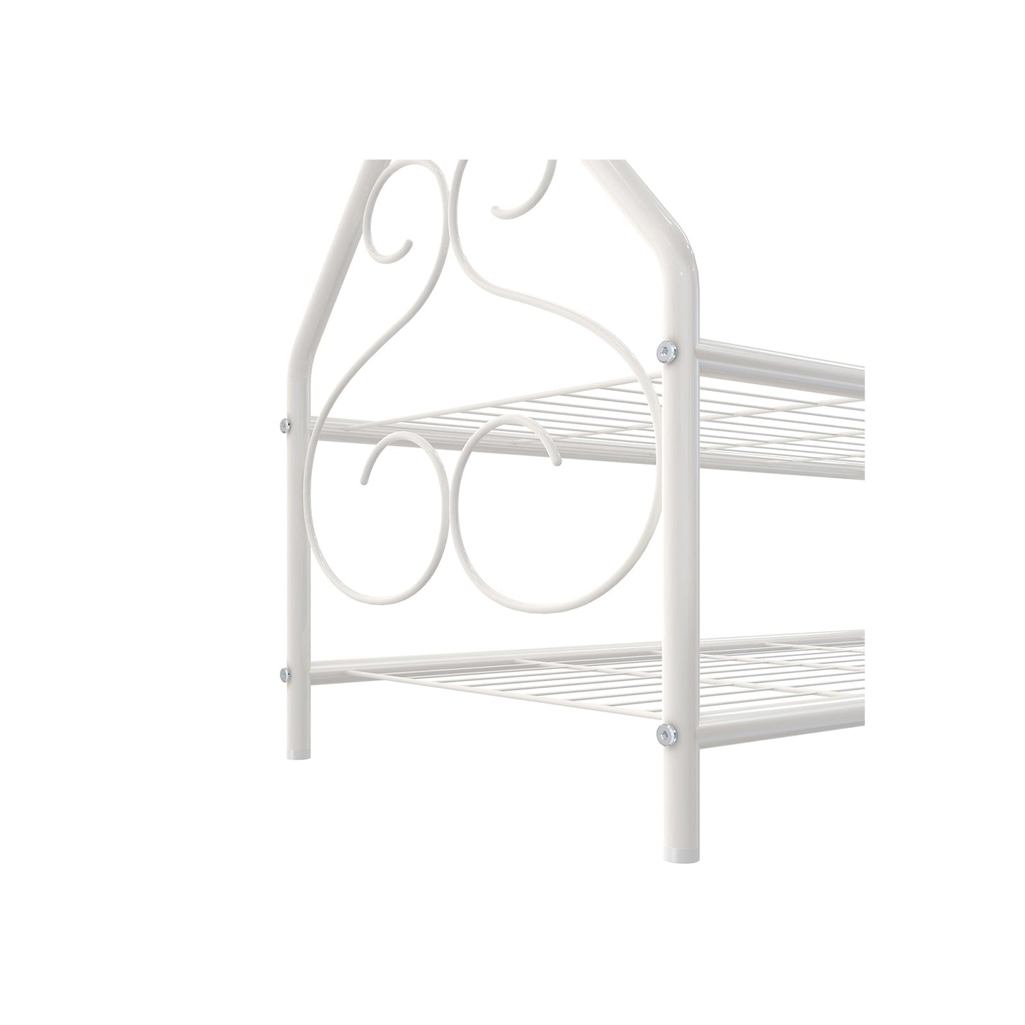 SONGMICS - Appendiabiti Vintage con 2 Ripiani in Metallo 92 x 41 x 173 cm Beige
