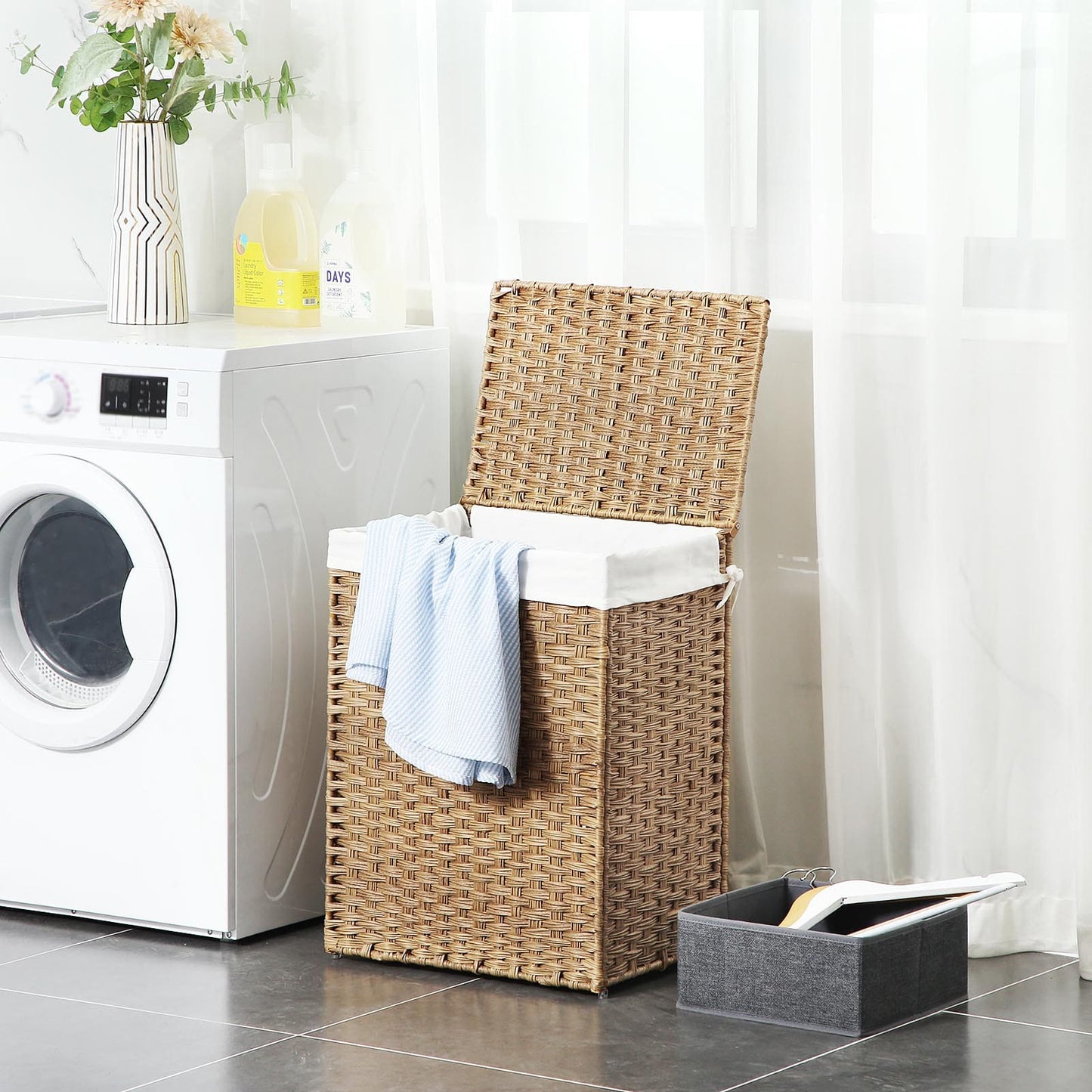 Cesta in Rattan Sintetico, porta biancheria