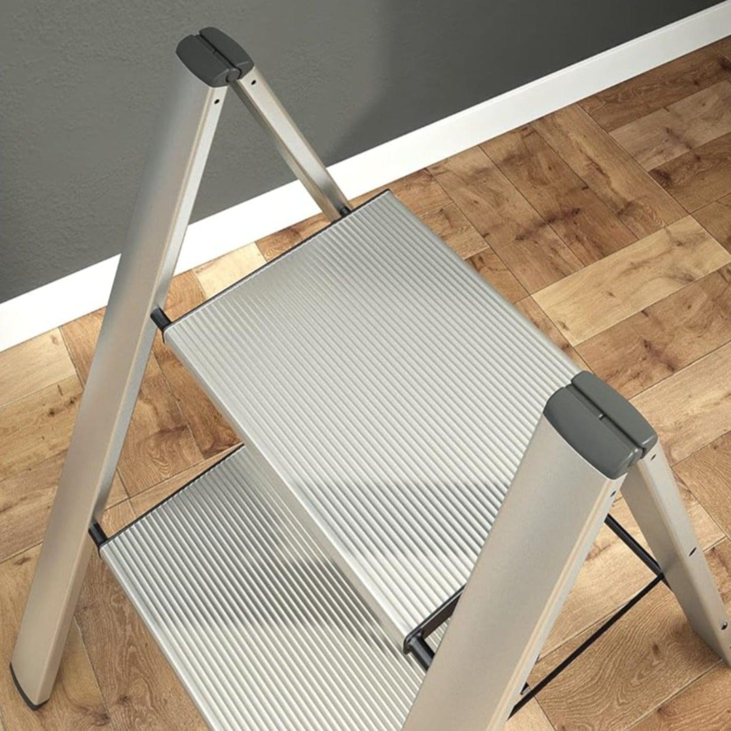 Sgabello, Scaletta due gradini antiscivolo, scaletta richiudibile salvaspazio, sgabello pieghevole su TatkraftShop.it