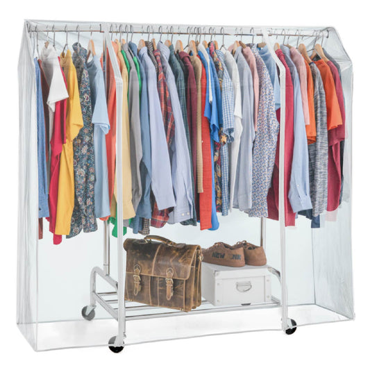 Copri stand appendiabiti, 160x60x145 cm, 2 cerniere, Trasparente, protegge da polvere, umidità, raggi UV, Tatkraft Defender