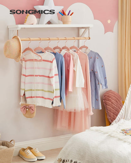 Grucce Bambini, Set di 50, Grucce per abiti, con Ganci, Grucce salvaspazio, in Velluto, Antiscivolo, Rosa, , Songmics, 2