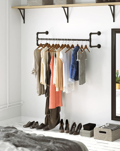 Attaccapanni da Parete, Set di 2, Appendiabiti a Muro, Salvaspazio, Portata di 60 kg, Stile Industriale, Nero, , Songmics, 7