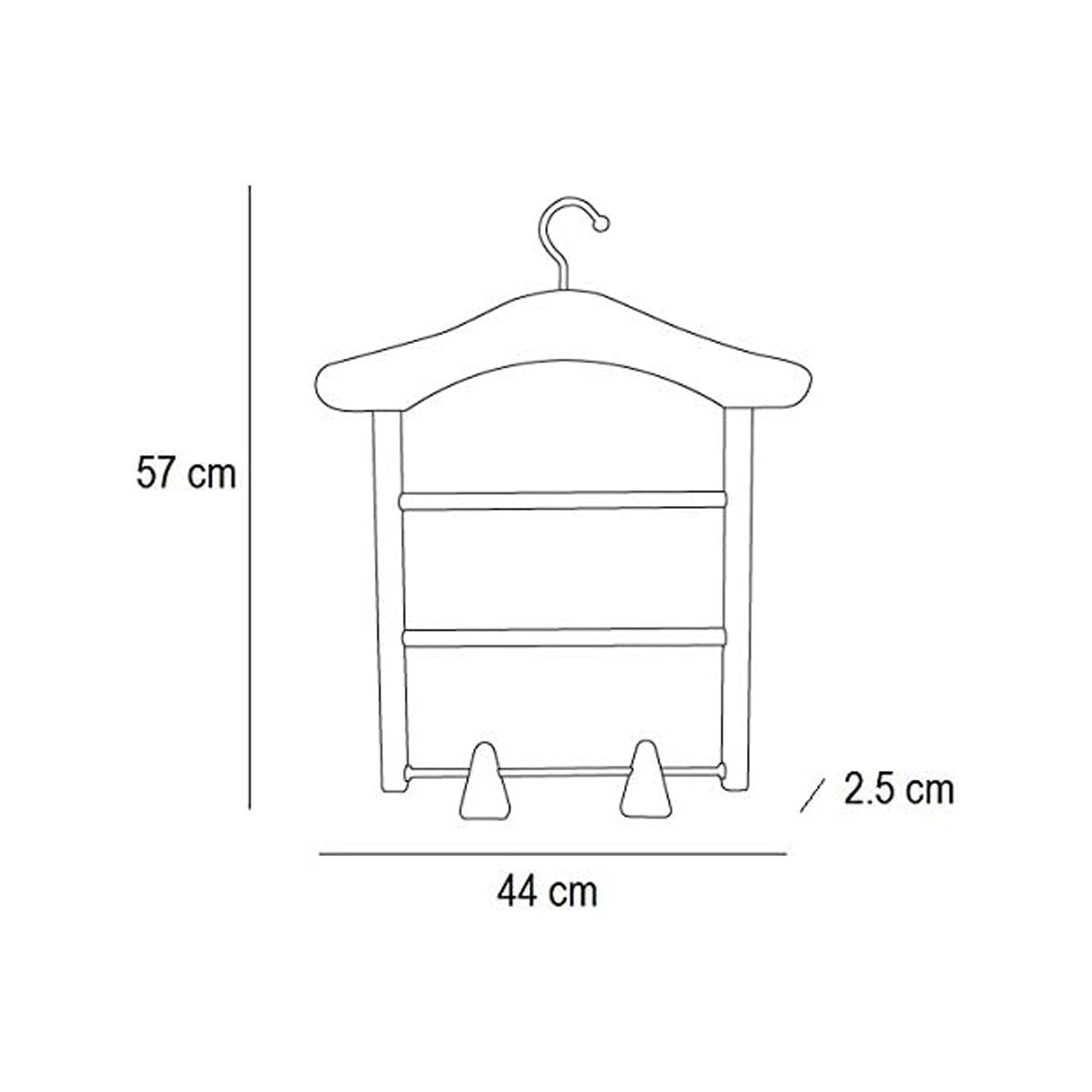 Grucce per abiti MILADY, Grucce salvaspazio, in legno, 2 supporti e clip per gonne, 100% originale fatto in Italia, bianco, ARIT, 4