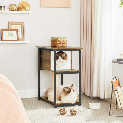 Albero per gatti, Lettiera gatto,  Comodino, Tiragraffi, Tiragraffi gatto, Marrone Vintage, Feandrea, 1