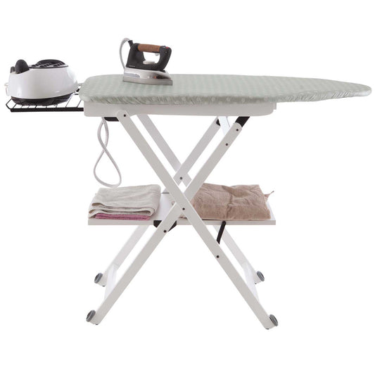 Asse da stiro STIROCOMODO, Altezza regolabile: 84-88-91-93 cm, ruote alla base, portaferro scorrevole - Colore bianco1