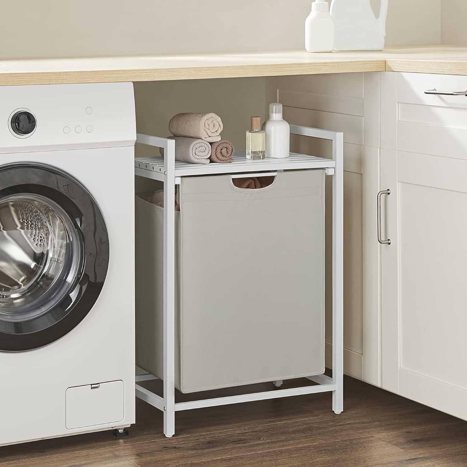 DanDiBo Portabiancheria Asciugatrice A Libera Installazione Bianco - Foto 5