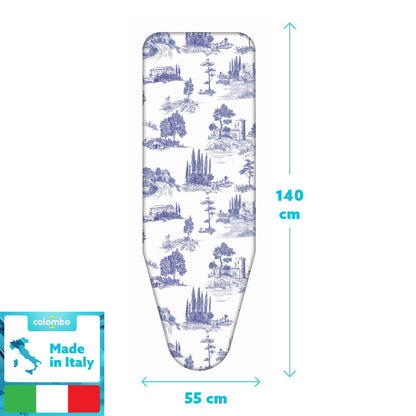 Copriasse da stiro, 140x55 cm, 2 strati, Cotone 100% e mollettone, Made in Italy, Sistema a clip, Colombo Tuscan Summer, 3