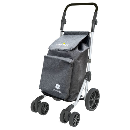 Colombo TROLL, Carrello spesa, Capacità 50 L, Carrello Portaspesa, Borsa in poliestere impermeabile, Grigio