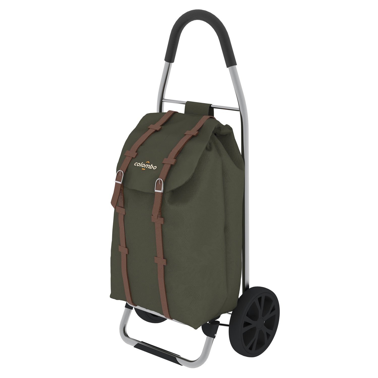 Carrello spesa, Capacità 50 L, Carrello Portaspesa, Borsa in poliestere impermeabile, Verde militare, Colombo DAKAR