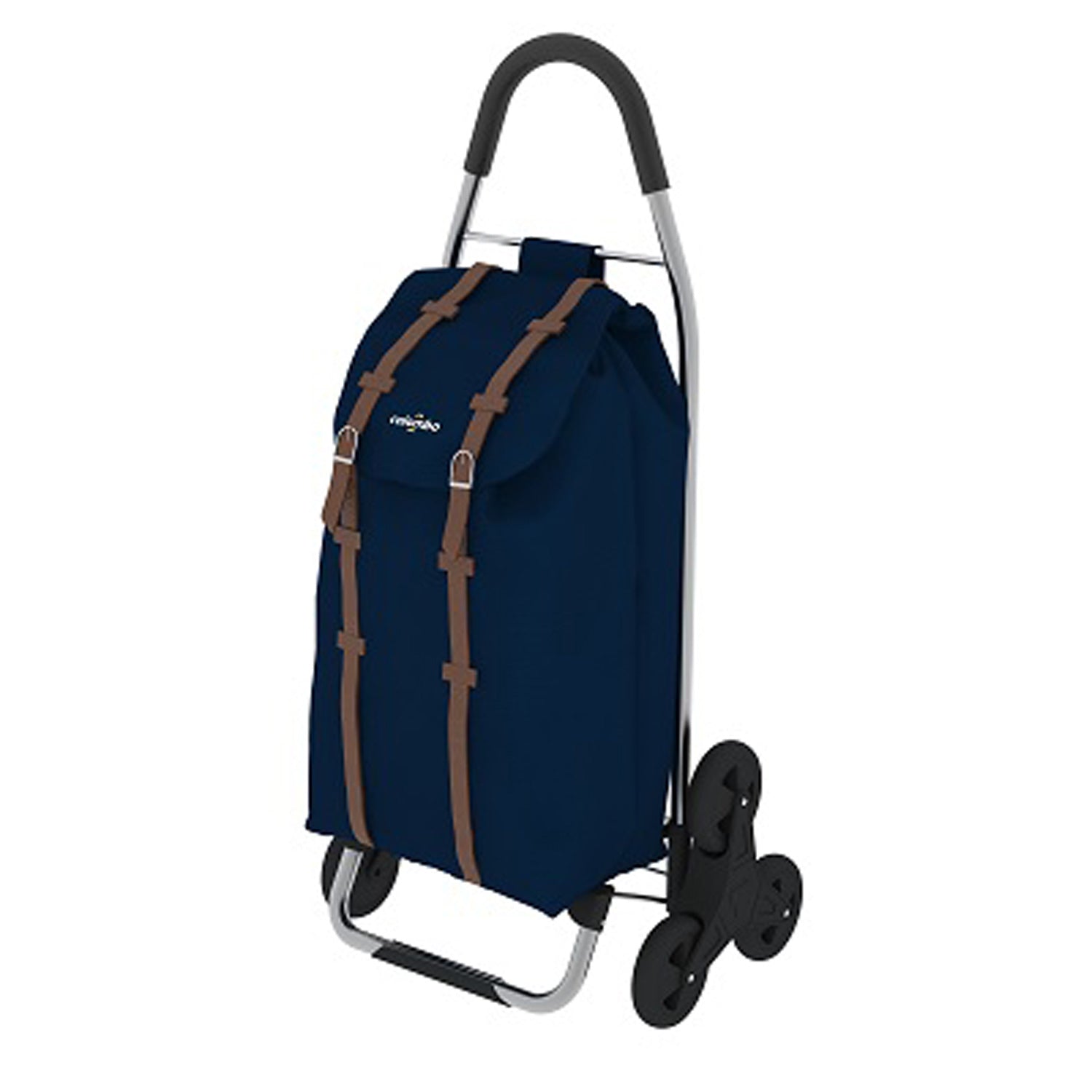 Carrello spesa, Capacità 50 L, Carrello Portaspesa, Borsa in poliestere impermeabile, Blu navy