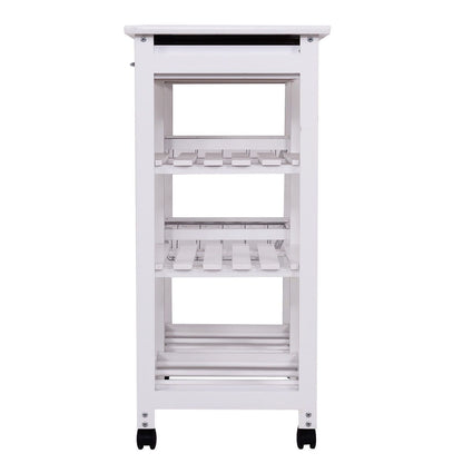 Credenza Cucina, Carrello da Cucina, Isola da Cucina, Scaffale per Microonde, Credenza Cucina, Bianco, Costway, 6