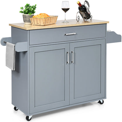 Credenza Cucina, Carrello da Cucina, Isola da Cucina, Scaffale per Microonde, Grigio, Costway, 1