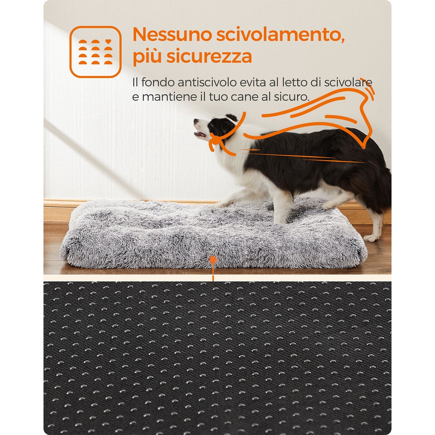 Cuscino per cani, Tappetino per cani, Peluche lungo, Imbottitura morbida, Lavabile in lavatrice, Feandrea, 3