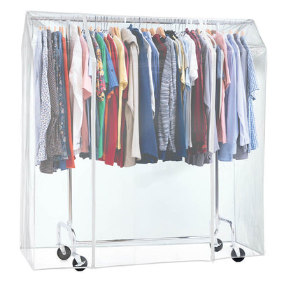 Stand Appendiabiti Professionale, con Copertura, Portata 130 kg, con Ruote, Acciaio Cromato, Tatkraft Didrik & Schild, 1