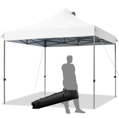 Gazebo da Giardino, Tenda da Esterno, Gazebo da Esterno, Gazebo Pieghevole 3x3, Tenda Pieghevole, Bianco, Costway, 6