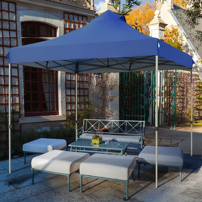 Gazebo da Giardino, Tenda da Esterno, Gazebo da Esterno, Gazebo Pieghevole 3x3, Tenda Pieghevole, Blu, Costway, 3