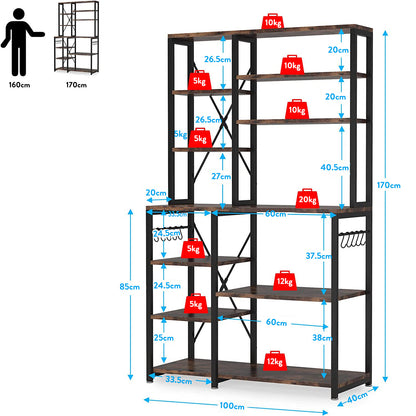 Tribesigns, scaffale da cucina a 5 - 6 ripiani con 10 ganci